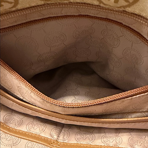 Michael Kors Beige and Brown Logo Tote (REHAB BAG/Please see photos) - Picture 16 of 16
